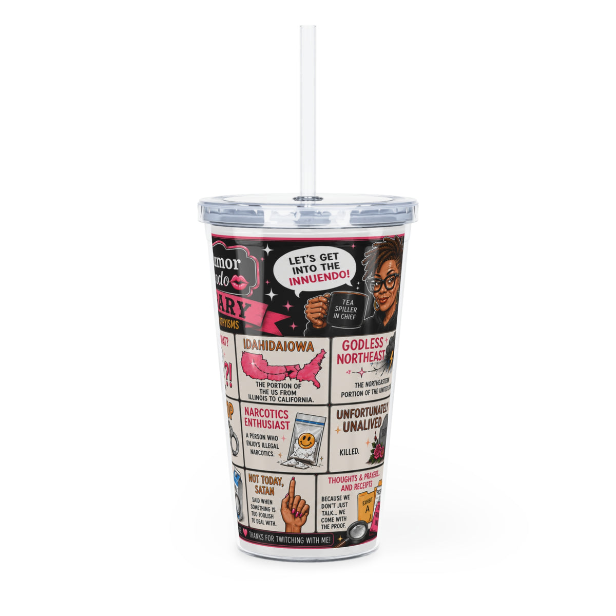 [CANADA] 20oz Plastic Glossary Tumbler with Straw