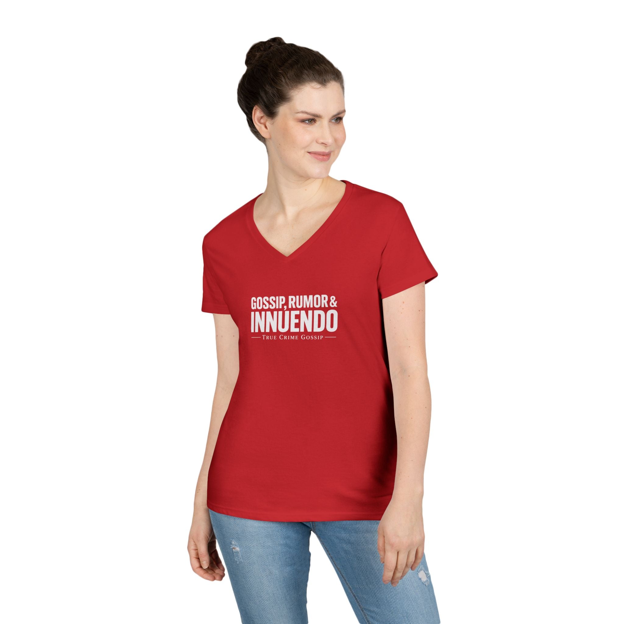 Dark Colors Ladies V-Neck T-Shirt — Subtle 'Innuendo' Graphic Tee