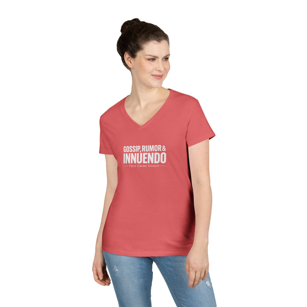 Dark Colors Ladies V-Neck T-Shirt — Subtle 'Innuendo' Graphic Tee