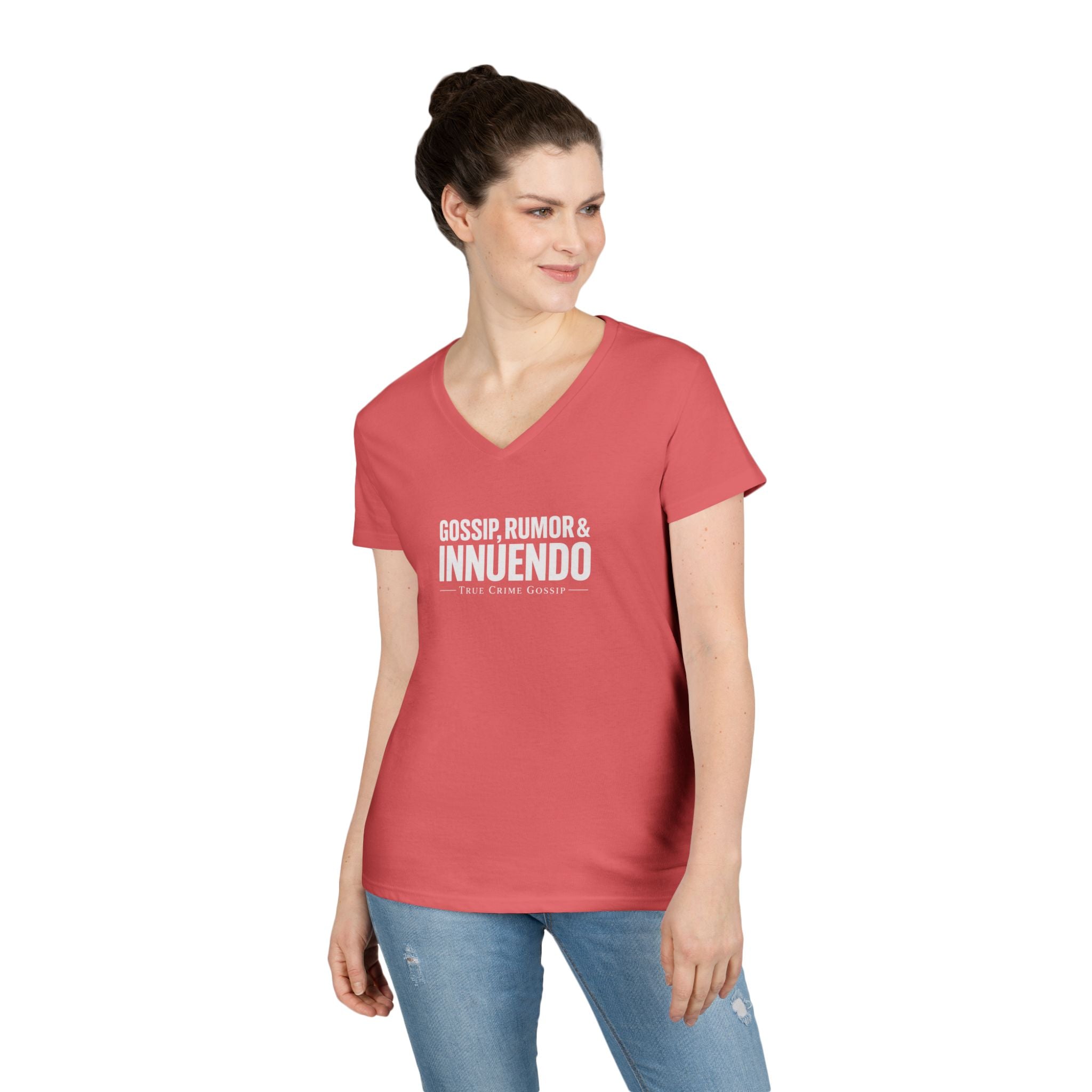 Dark Colors Ladies V-Neck T-Shirt — Subtle 'Innuendo' Graphic Tee