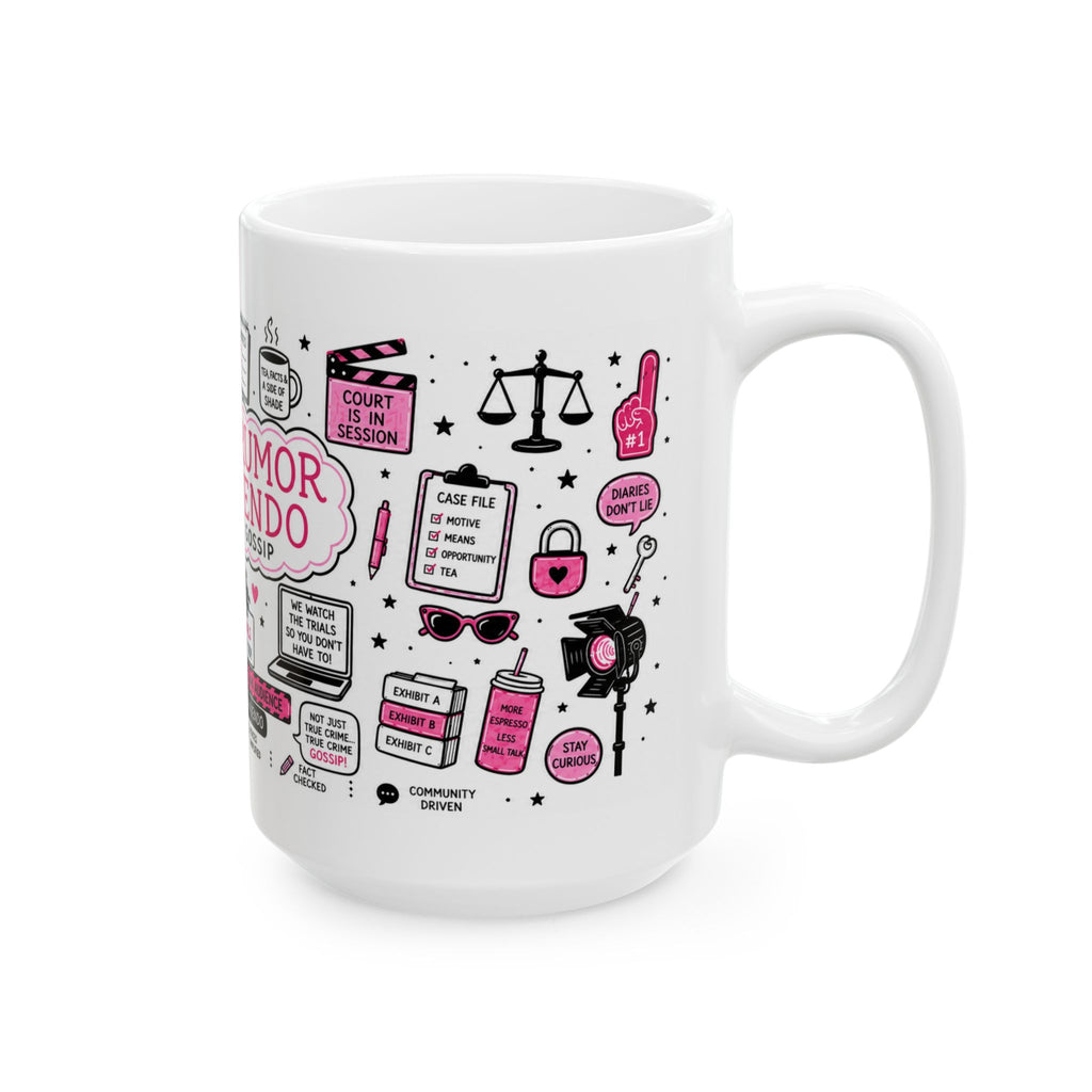 Doodle Mug — "Gossip, Rumor & Innuendo" Ceramic Coffee Cup (15oz)