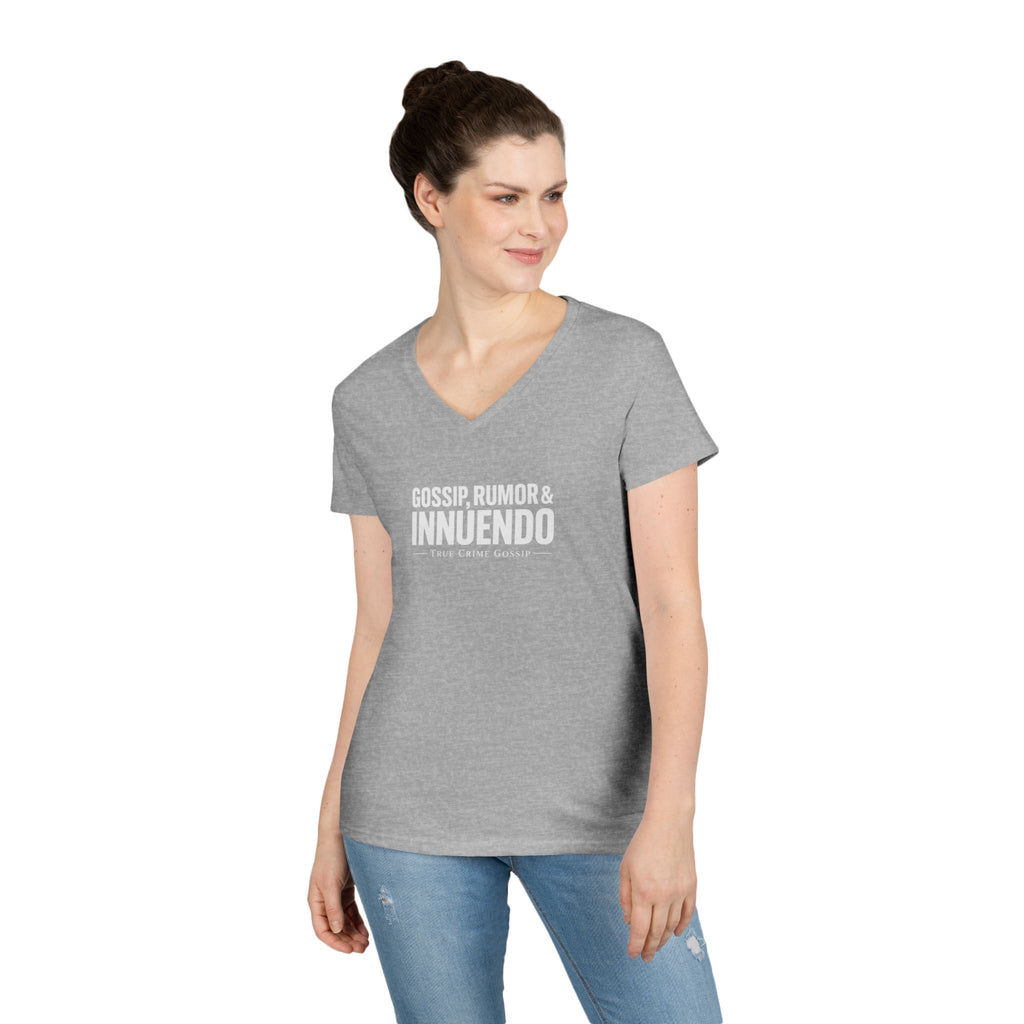Dark Colors Ladies V-Neck T-Shirt — Subtle 'Innuendo' Graphic Tee