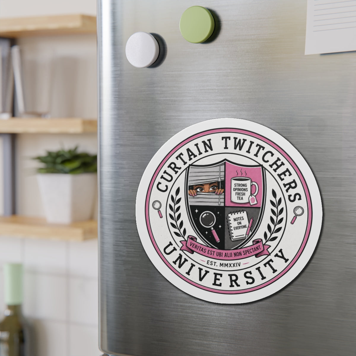 Curtain Twitchers University Die-Cut Magnet