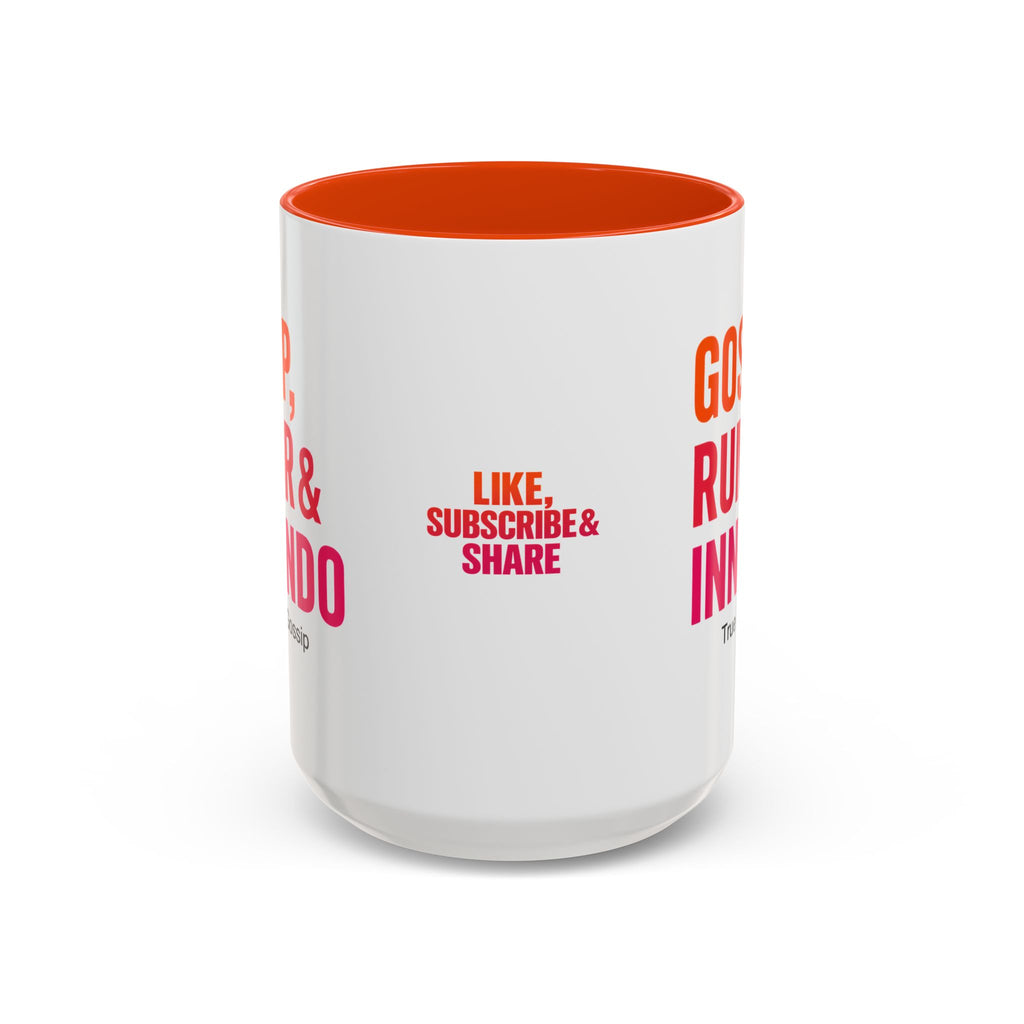 [European Version] Orange Mug — "Gossip, Rumor & Innuendo" Novelty Coffee Cup (11oz/15oz)