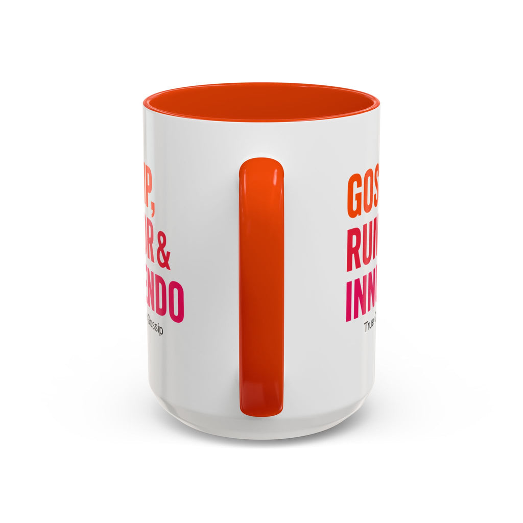 [European Version] Orange Mug — "Gossip, Rumor & Innuendo" Novelty Coffee Cup (11oz/15oz)