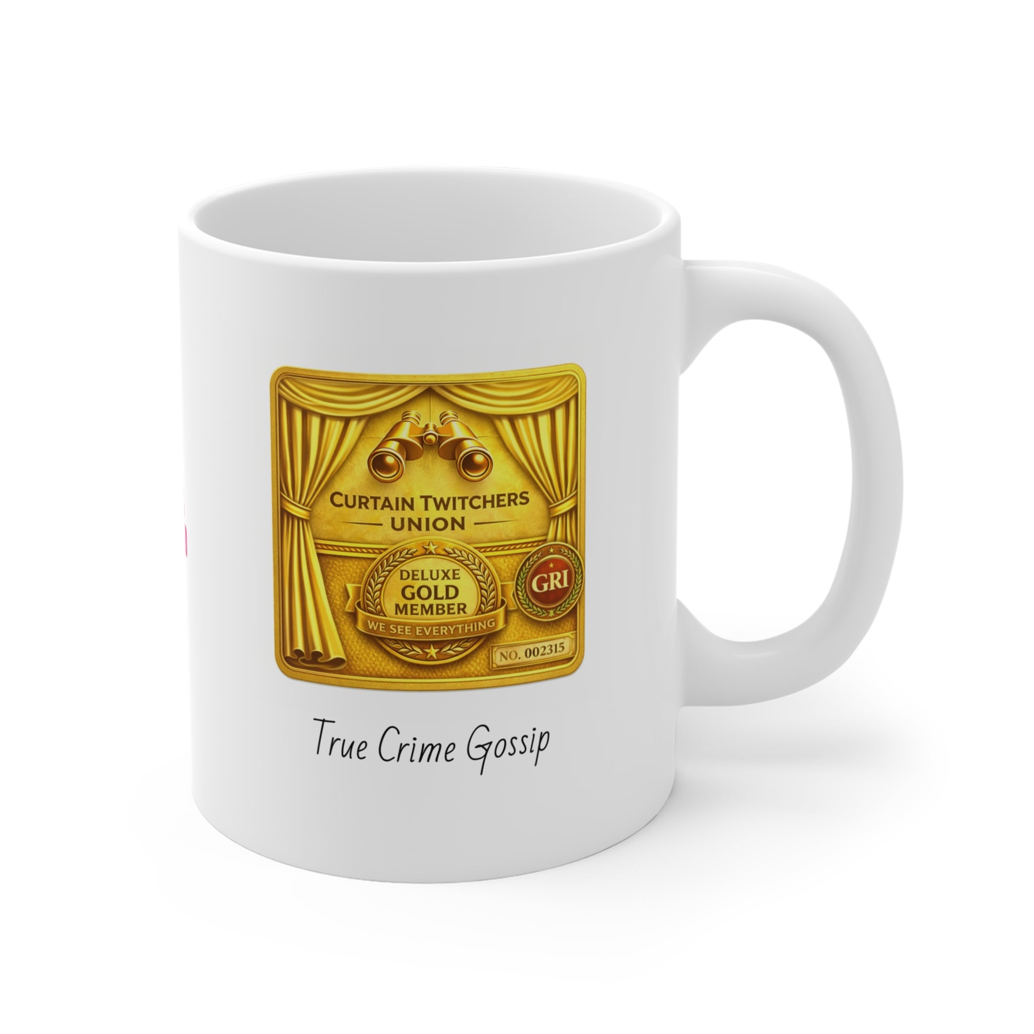 11 oz Peekaboo Eyes Mug – "Gossip, Rumor & Innuendo" Coffee Cup