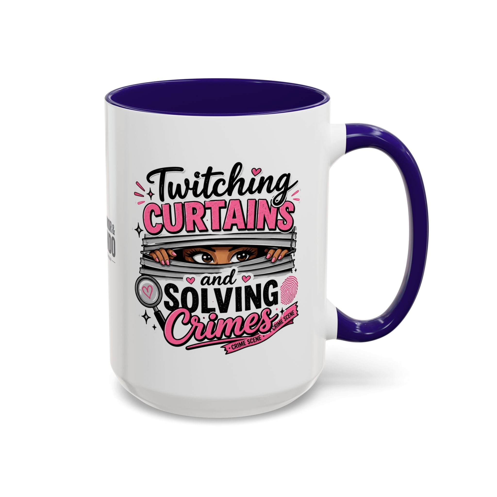 15oz Twitching Curtains Crime-Solving Mug — Funny True Crime Coffee Cup (11oz & 15oz)