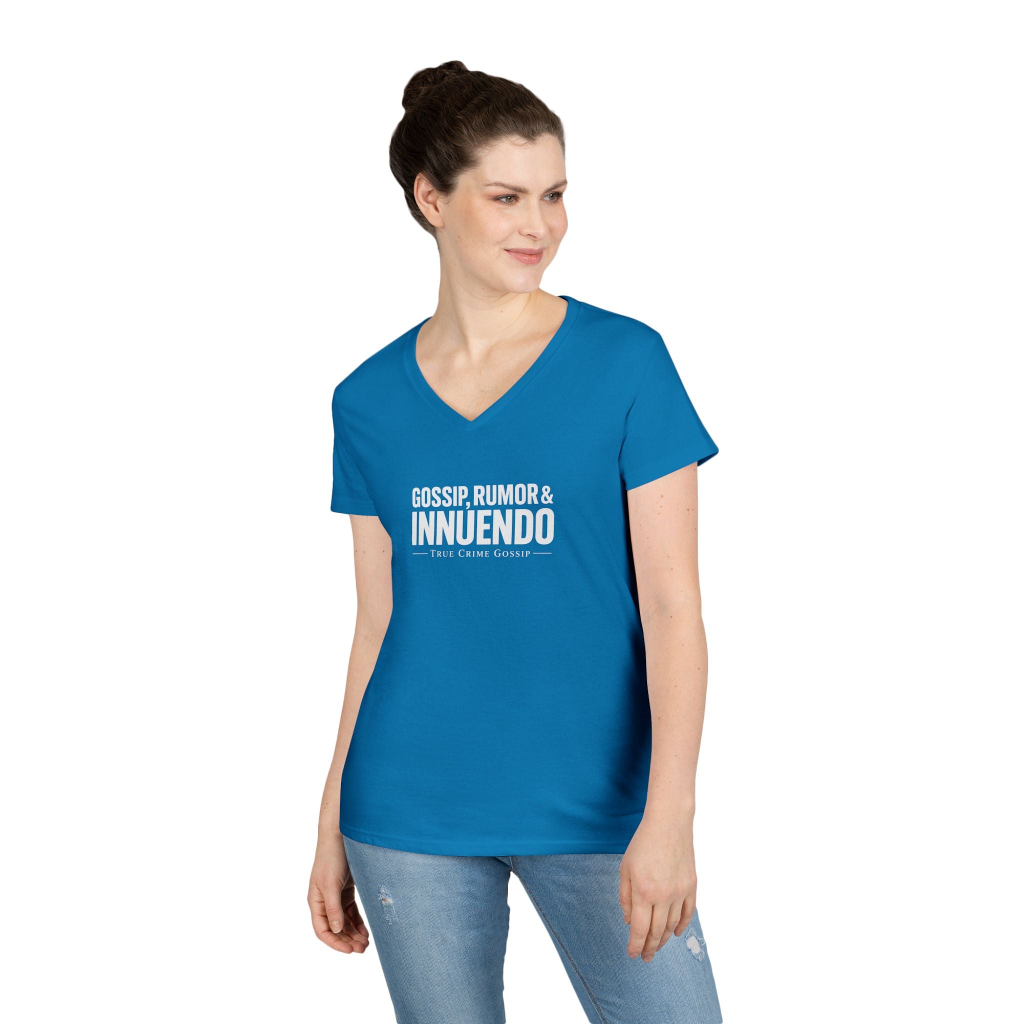Dark Colors Ladies V-Neck T-Shirt — Subtle 'Innuendo' Graphic Tee