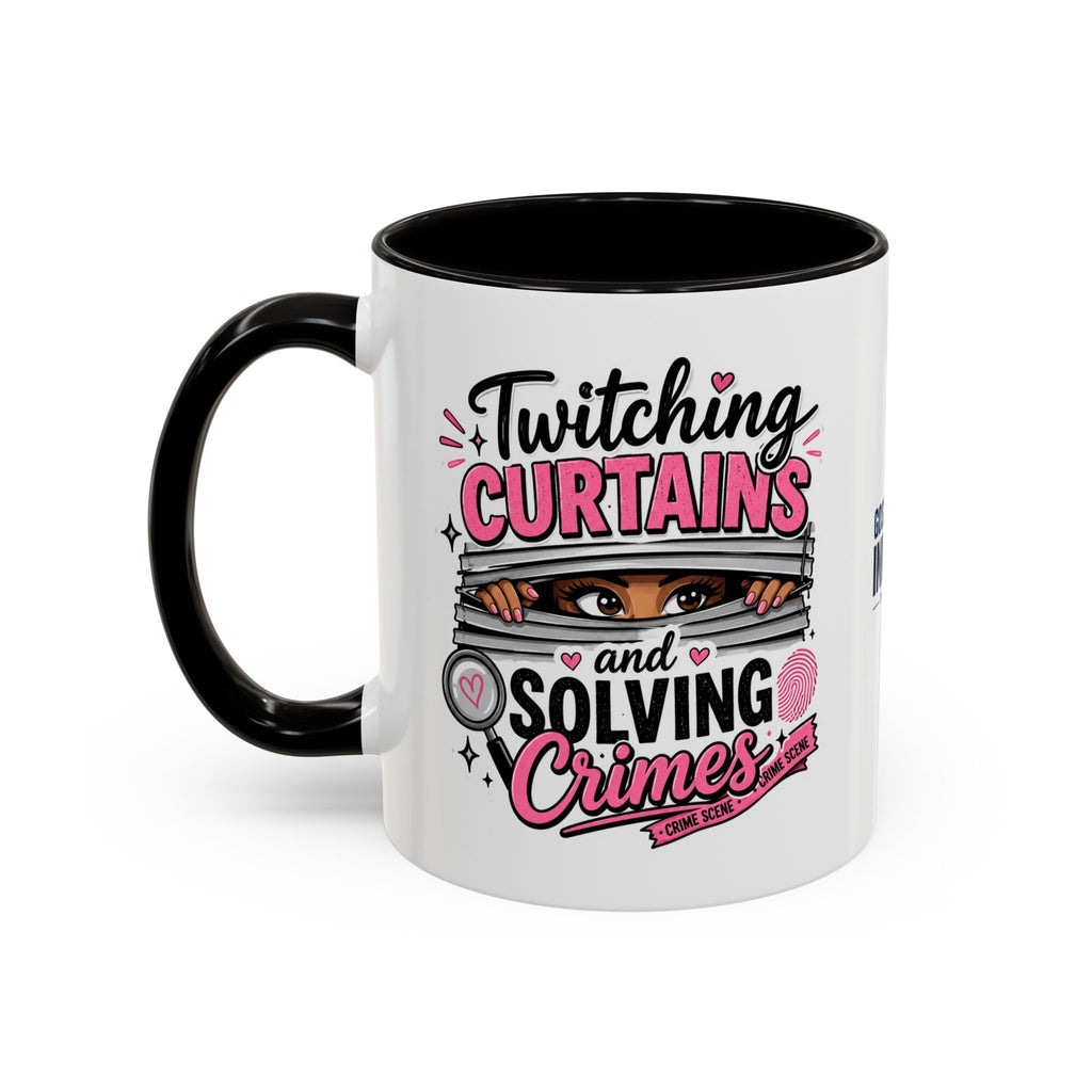 15oz Twitching Curtains Crime-Solving Mug — Funny True Crime Coffee Cup (11oz & 15oz)
