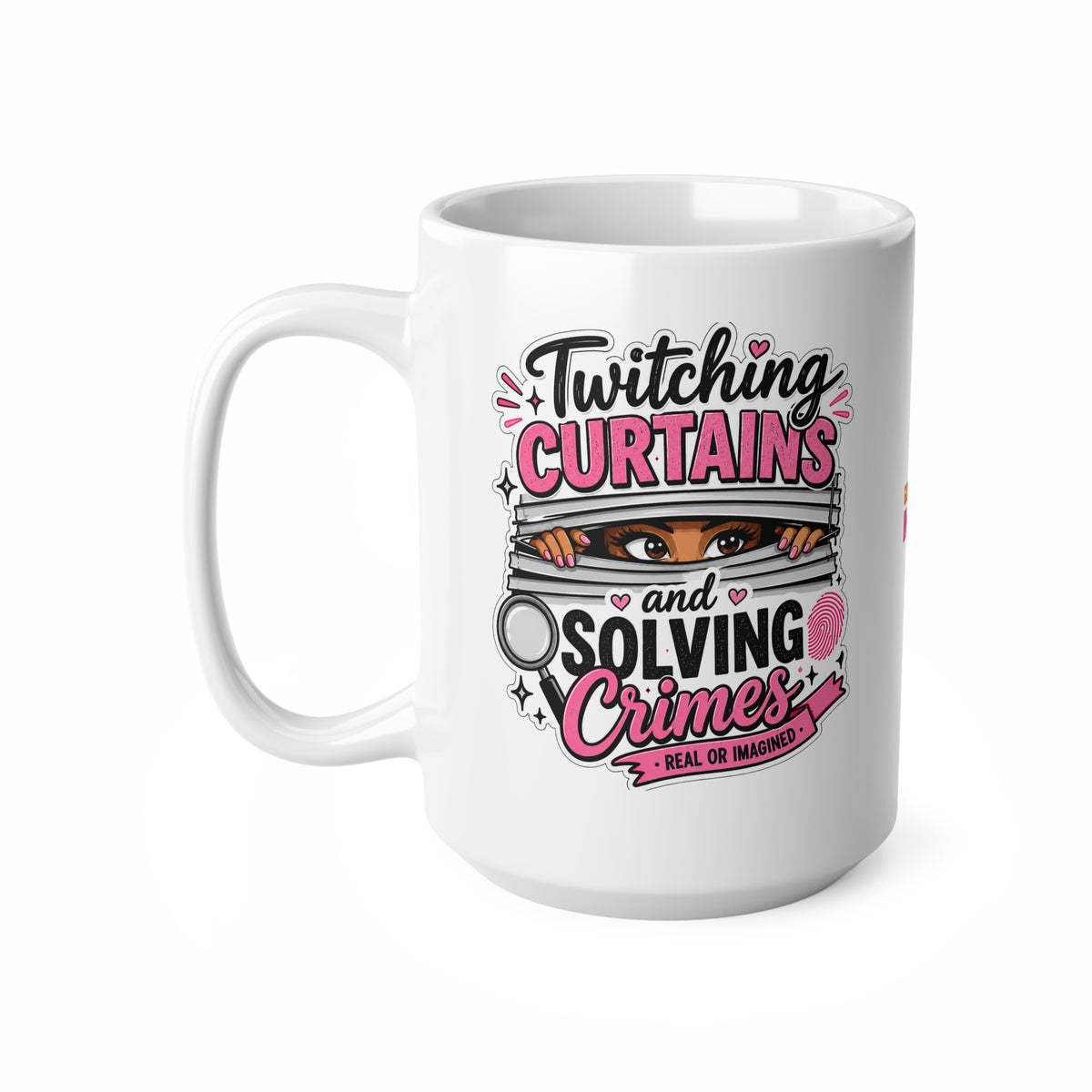 [EU Shipping] 15oz. Twitching Curtains and Solving Crimes Ceramic Coffee Mug