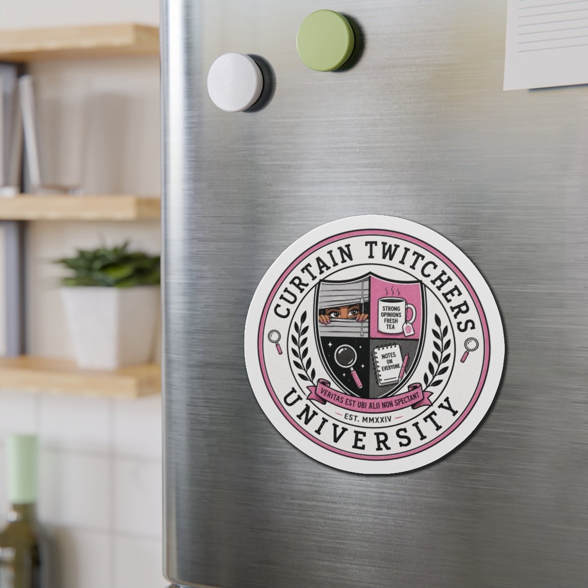 Curtain Twitchers University Die-Cut Magnet