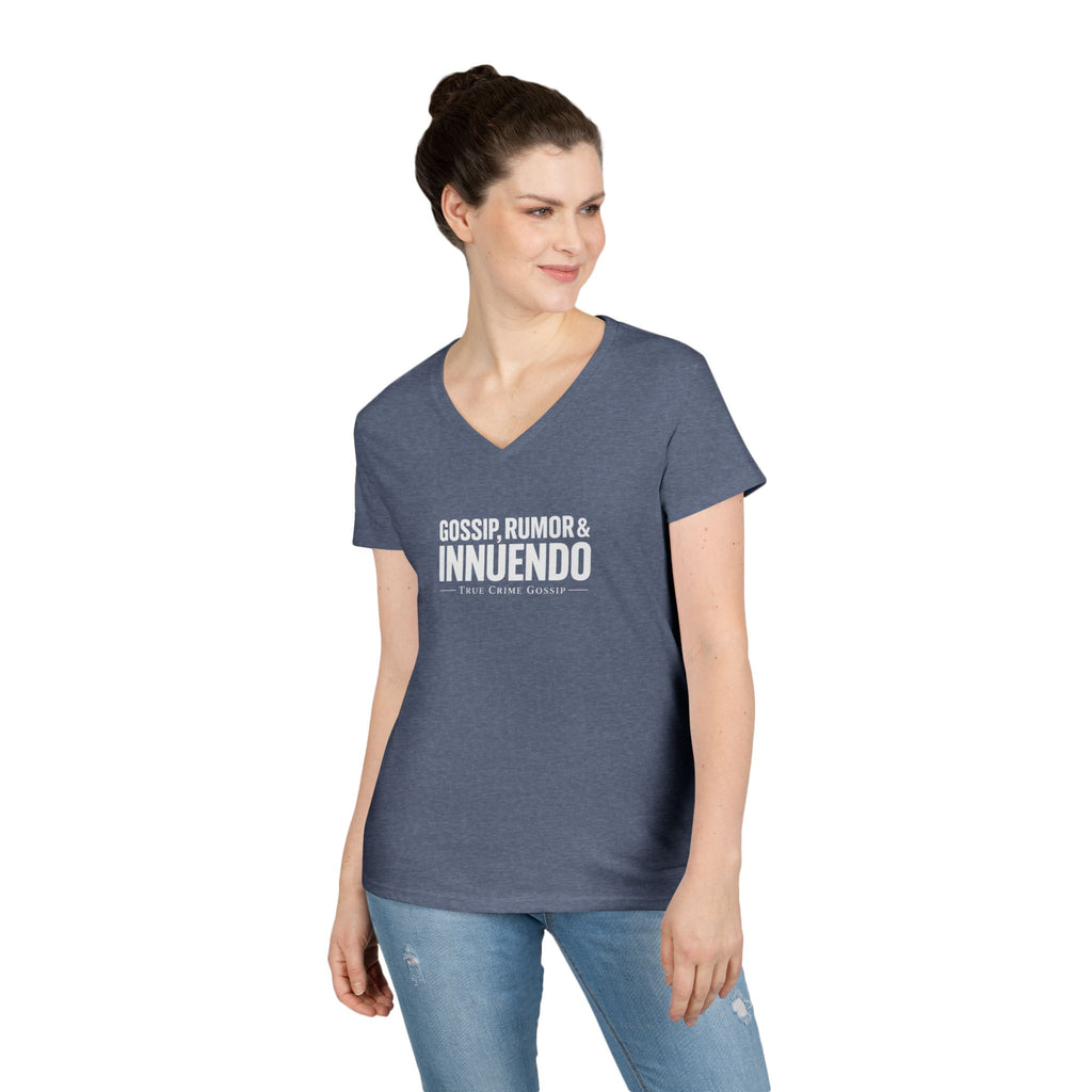 Dark Colors Ladies V-Neck T-Shirt — Subtle 'Innuendo' Graphic Tee