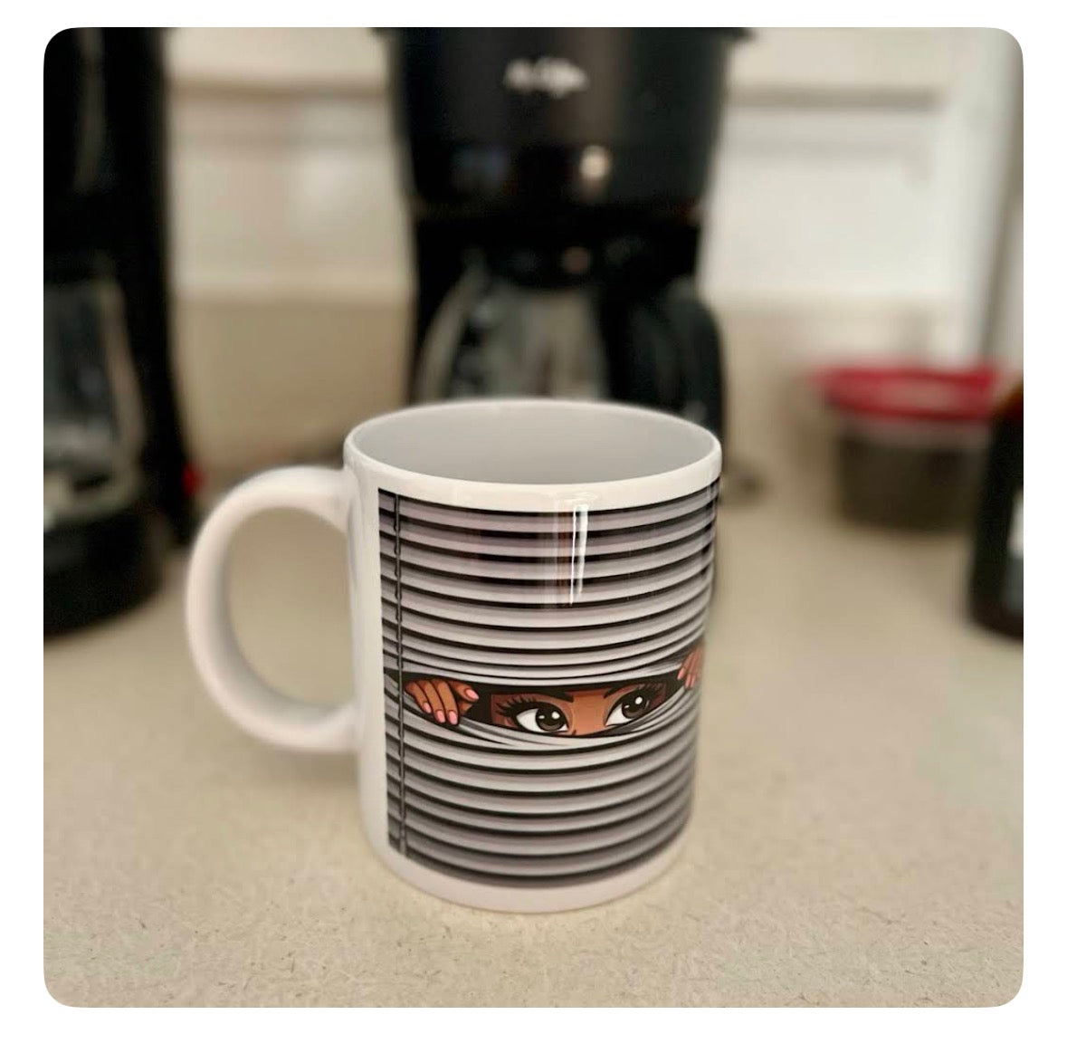 20oz Jumbo Mug – Peek Through Blinds Art Coffee Cup