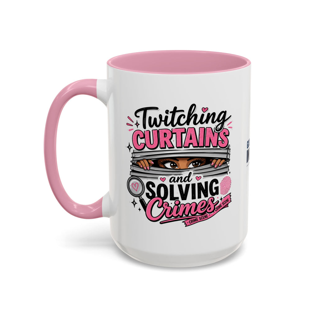 15oz Twitching Curtains Crime-Solving Mug — Funny True Crime Coffee Cup (11oz & 15oz)