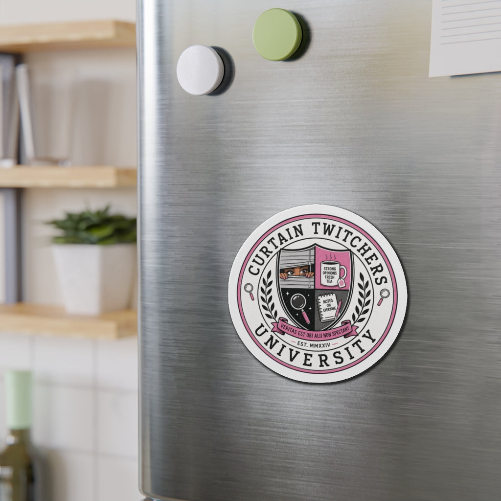 Curtain Twitchers University Die-Cut Magnet
