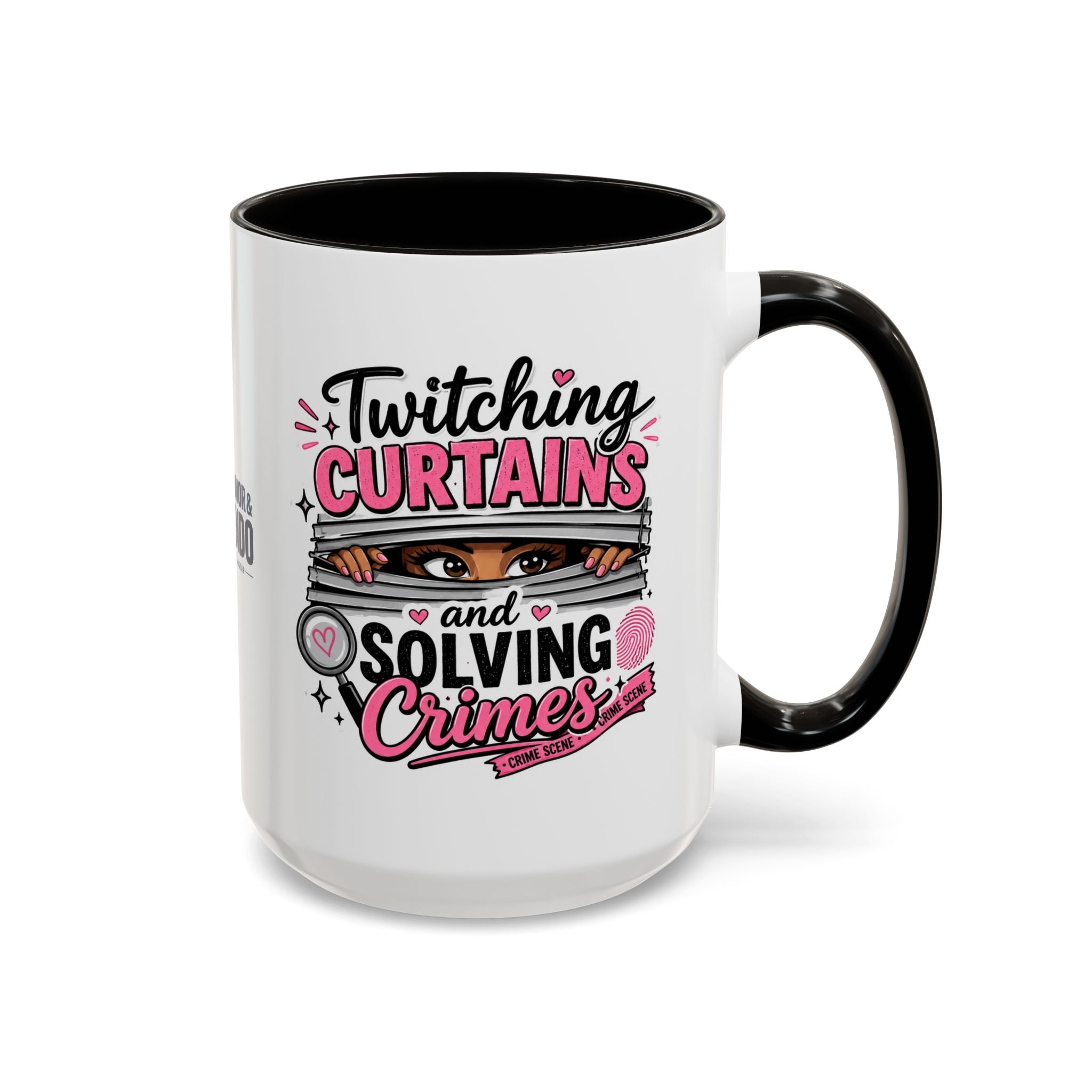 15oz Twitching Curtains Crime-Solving Mug — Funny True Crime Coffee Cup (11oz & 15oz)