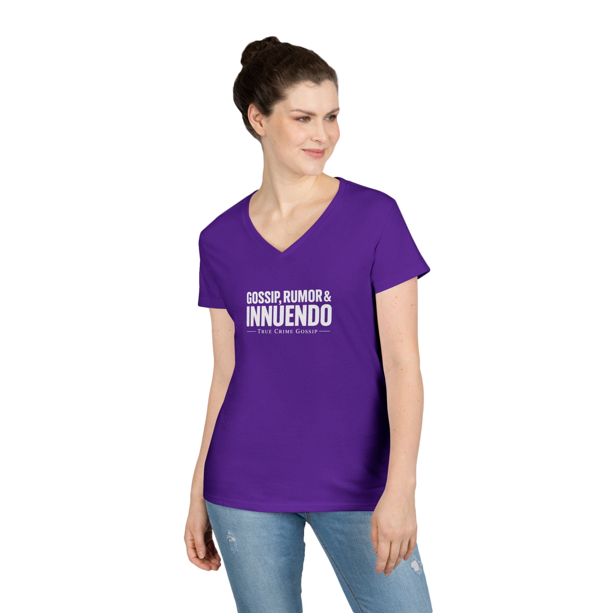 Dark Colors Ladies V-Neck T-Shirt — Subtle 'Innuendo' Graphic Tee
