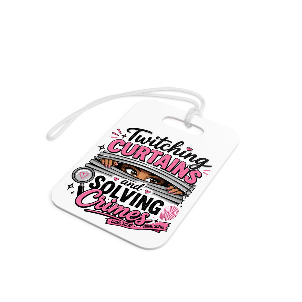 Twitching Curtains Luggage Tag Detective Pink Travel ID