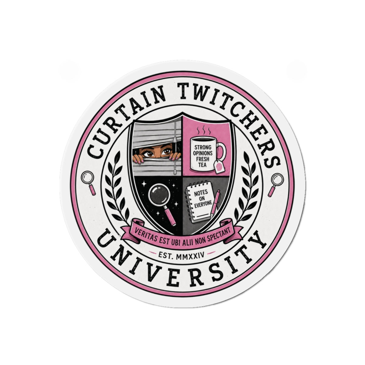 Curtain Twitchers University Die-Cut Magnet