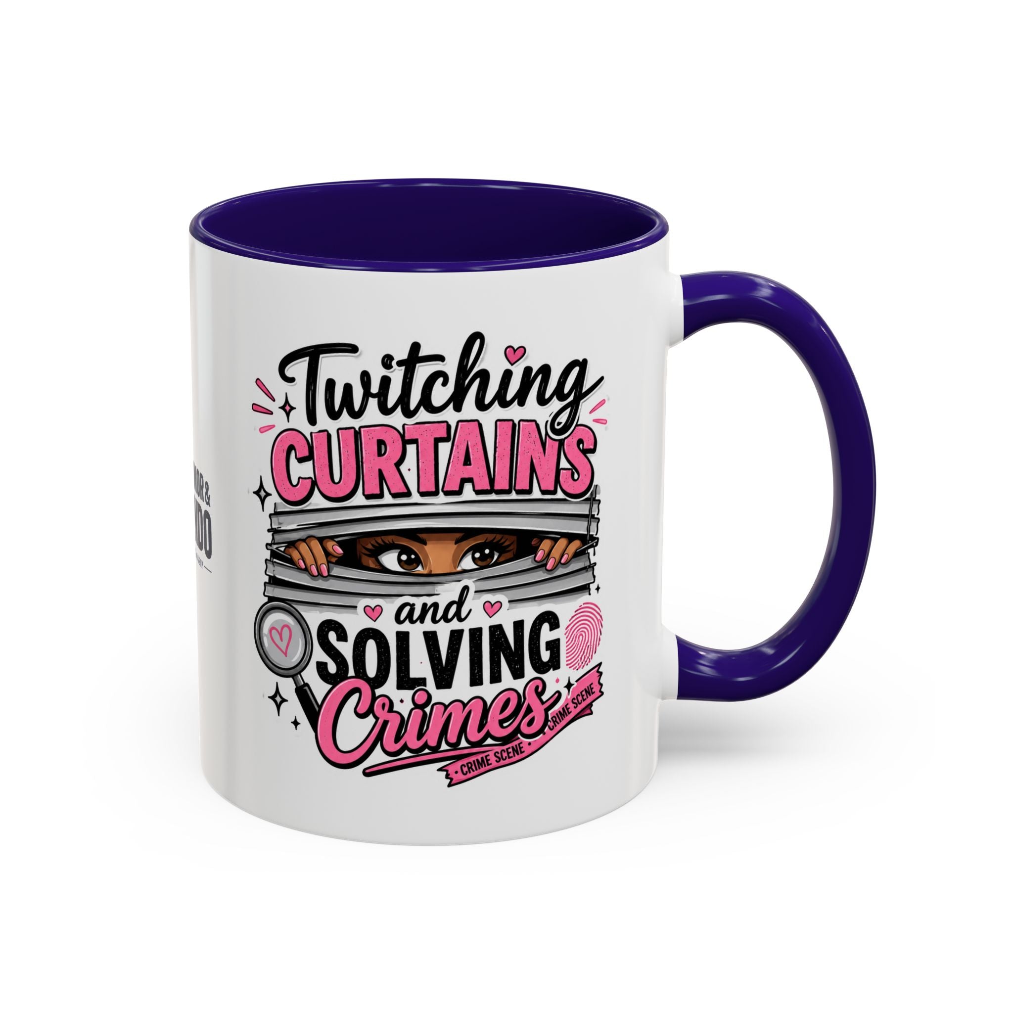 15oz Twitching Curtains Crime-Solving Mug — Funny True Crime Coffee Cup (11oz & 15oz)