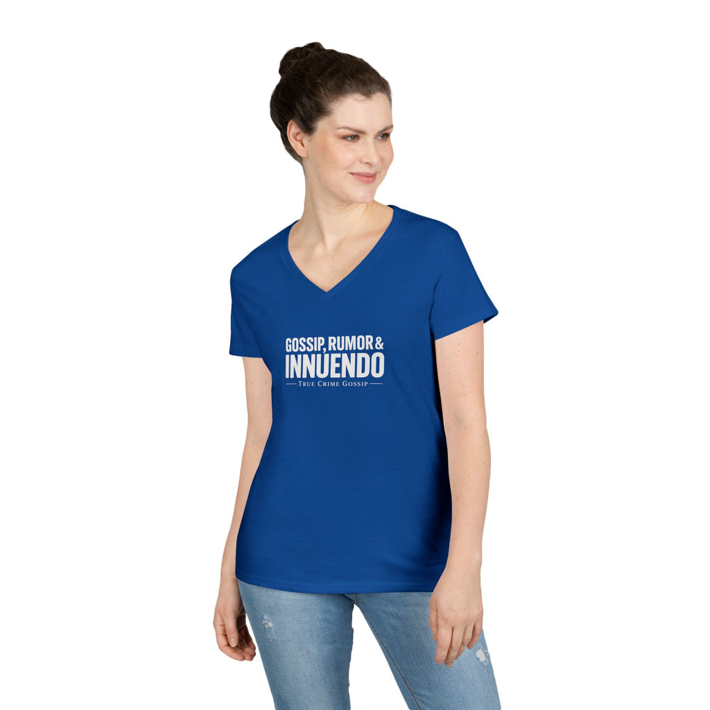 Dark Colors Ladies V-Neck T-Shirt — Subtle 'Innuendo' Graphic Tee