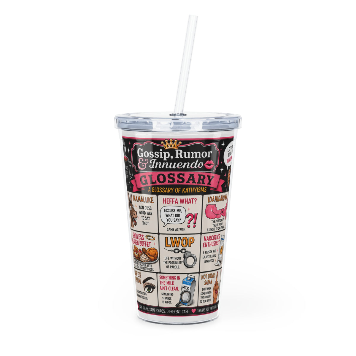 [CANADA] 20oz Plastic Glossary Tumbler with Straw