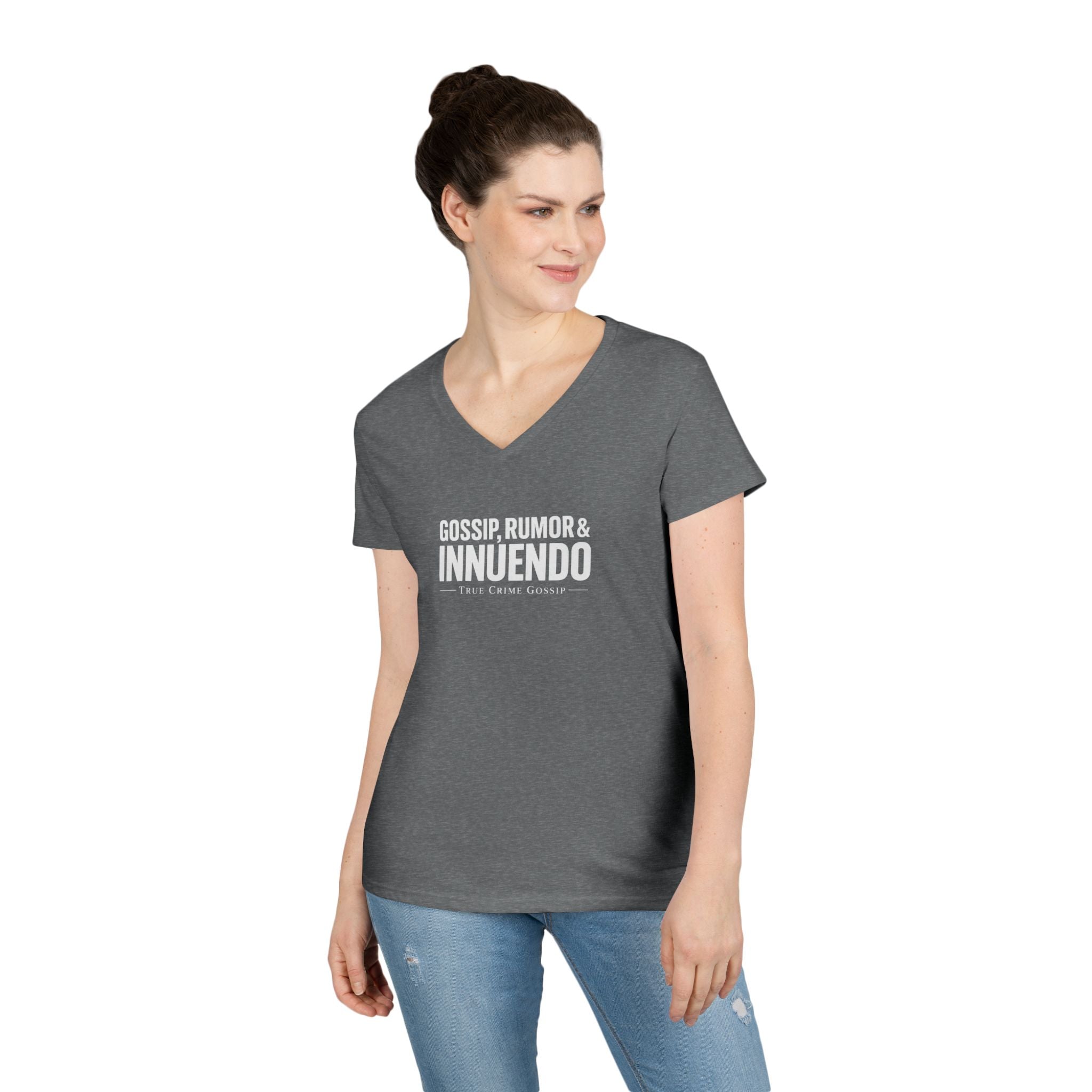 Dark Colors Ladies V-Neck T-Shirt — Subtle 'Innuendo' Graphic Tee